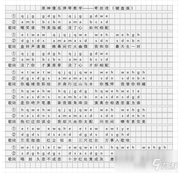 《原神》牵丝戏琴谱介绍 牵丝戏琴谱是什么