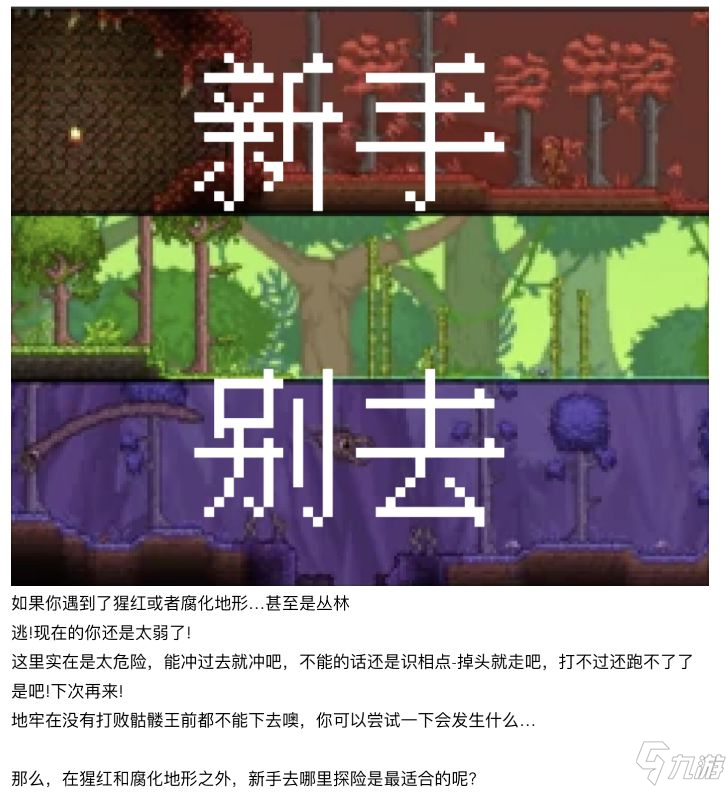 《泰拉瑞亚》萌新向的最全开荒指南