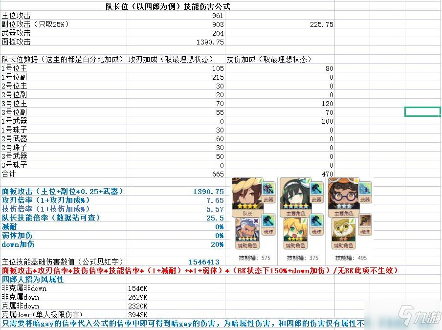 《世界彈射物語》傷害計(jì)算器使用說明 傷害計(jì)算公式