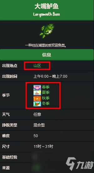 星露谷物语大嘴鲈鱼在哪里钓