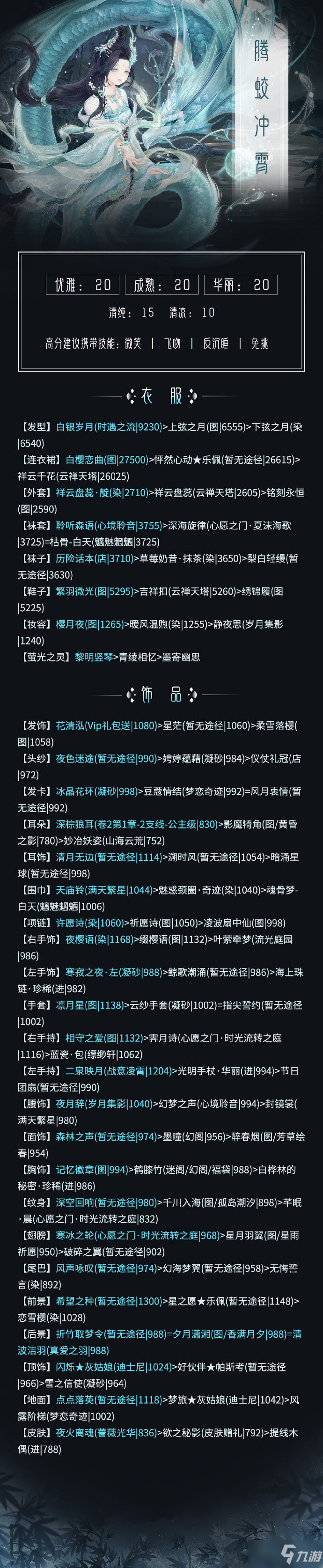 《奇迹暖暖》腾蛟冲霄高分搭配推荐 腾蛟冲霄怎么搭