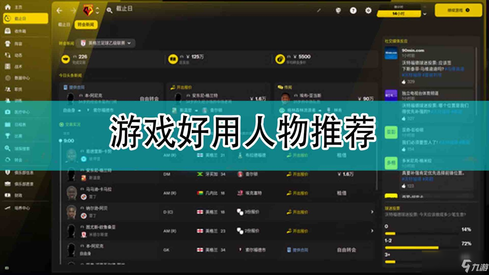 《足球经理2022》好用人物哪个好