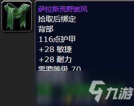 魔兽怀旧服萨拉斯荒野披风属性介绍