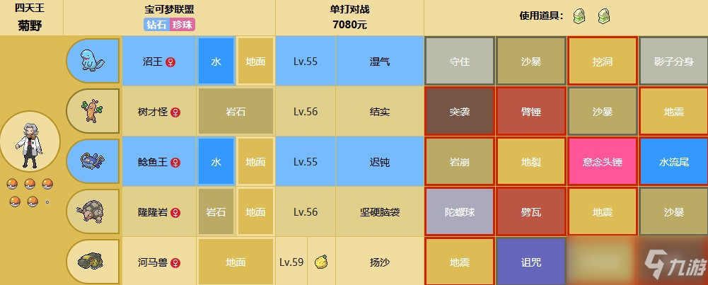 宝可梦珍珠钻石重制版地面系天王打法