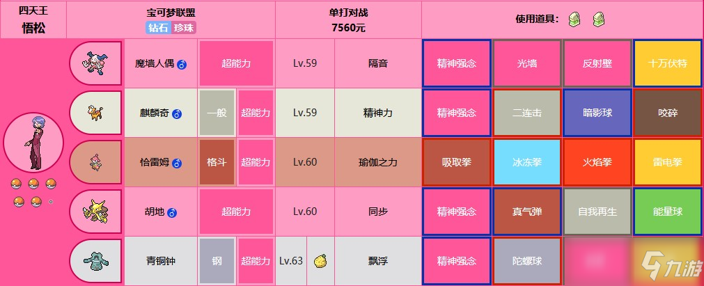 寶可夢(mèng)珍珠鉆石重制版超能系天王打法