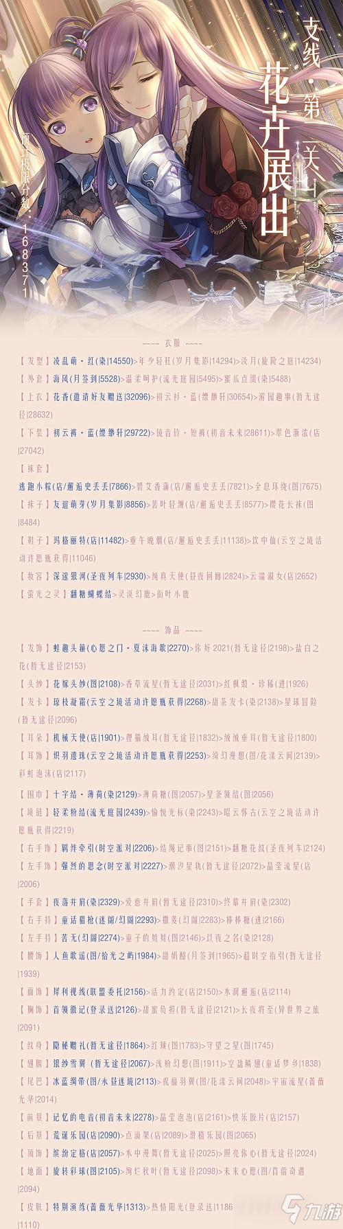 《奇迹暖暖》卷二15-支2花卉展出高分搭配汇总分享