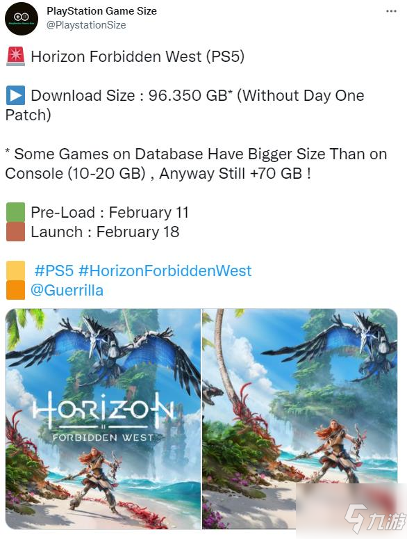 《地平线：西部禁域》PS5版2月11日开启预载