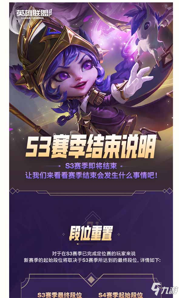 <a id='link_pop' class='keyword-tag' href='https://www.9game.cn/lolsy/'>英雄联盟手游</a>S3赛季结束时间 LOL手游S3赛季什么时候结束