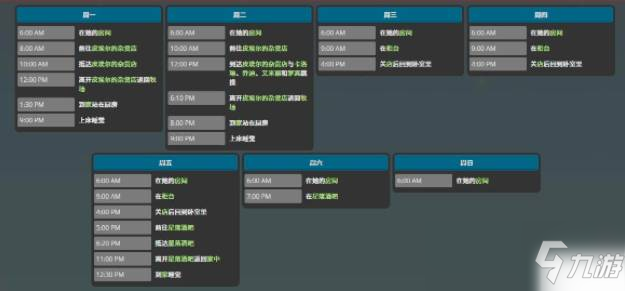 星露谷物语玛尼行动路线