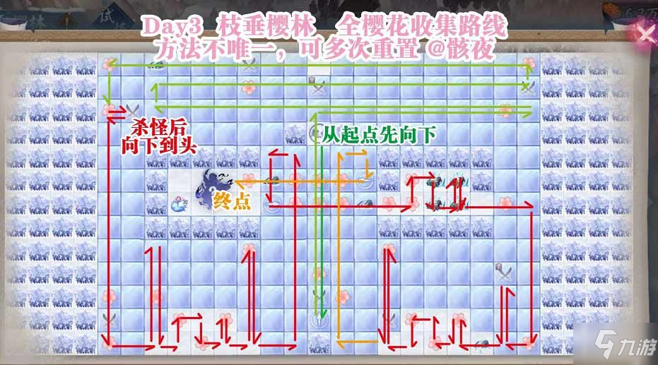 陰陽(yáng)師枝垂櫻林25步攻略 枝垂櫻林所有櫻花寶箱路線圖大全