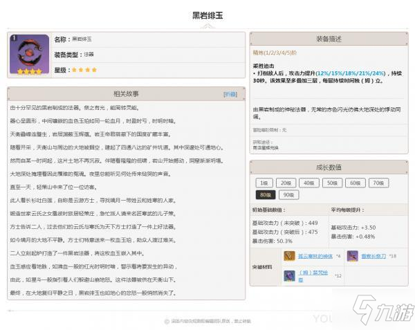 原神武器黑巖緋玉怎么樣 屬性圖鑒匯總