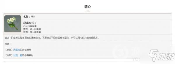 原神采集素材清心图鉴大全