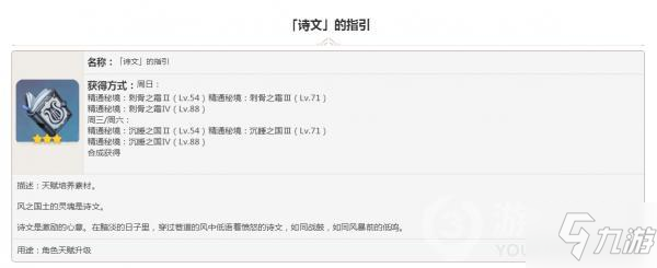 原神掉落素材诗文的指引图鉴大全