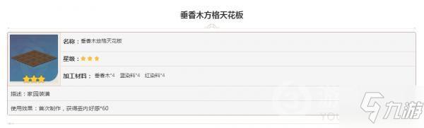 原神家具垂香木方格天花板怎么样 属性图鉴汇总