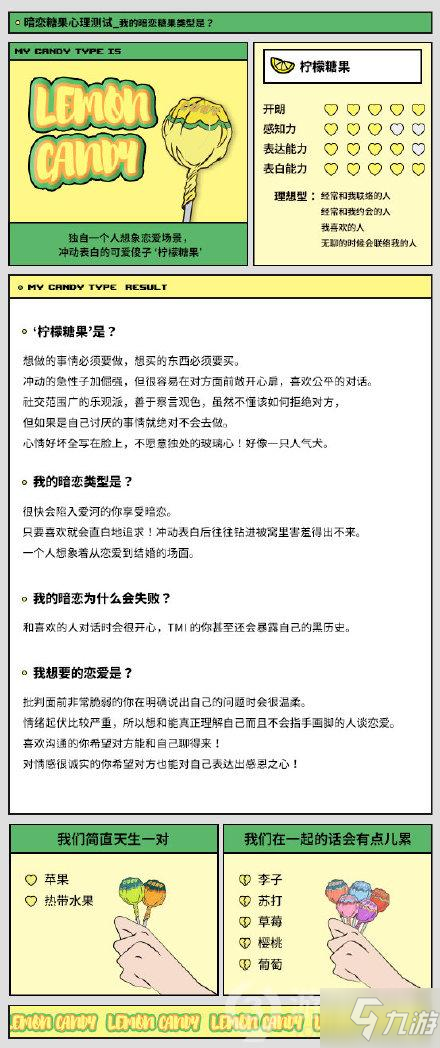 暗恋糖果测试糖果有哪些 暗恋糖果测试糖果结果汇总