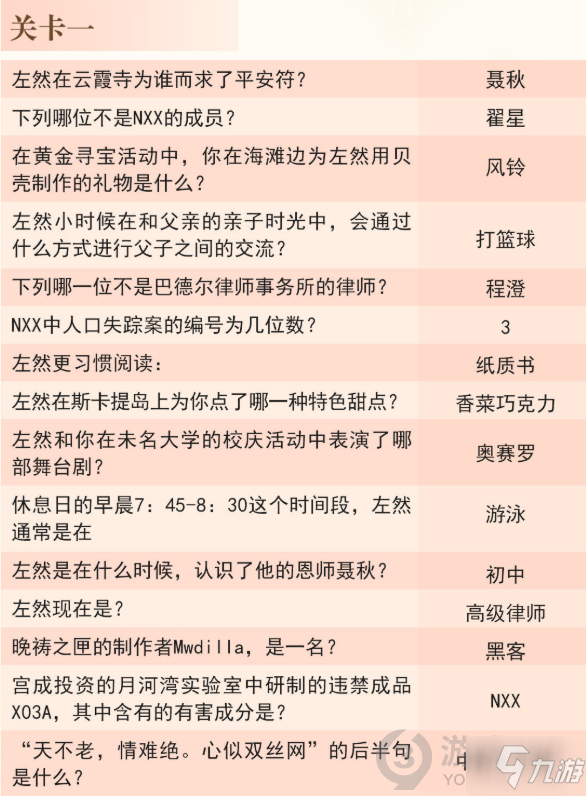 未定事件簿靈犀考驗(yàn)答案是什么 未定事件簿靈犀考驗(yàn)答題大全