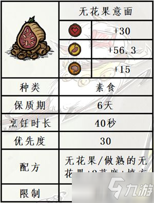 《饑荒》水中木版本新增無(wú)花果食譜分享