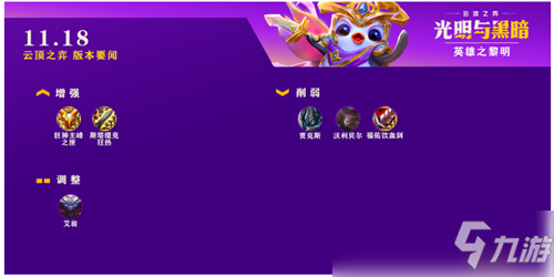 云顶之弈11.18版本更新内容一览