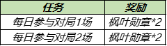 《王者荣耀》枫叶勋章获得方法