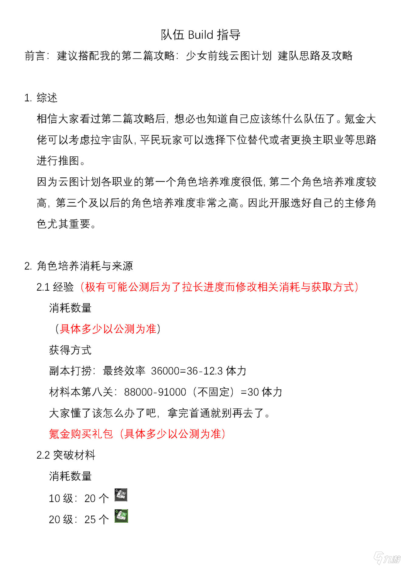 《少女前线云图计划》进阶队伍Build指南
