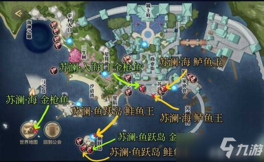 天谕手游抢鱼王攻略 鱼王点统计＆建议传送点