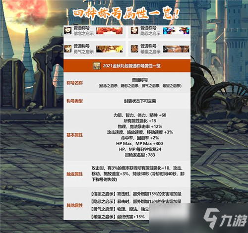 DNF21年金秋礼包内容一览 光环并没有提升 鞋腰技攻宝珠出现