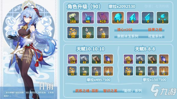 《原神》2.4版甘雨养成素材获取路线