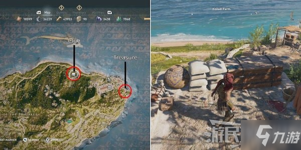 《刺客信条奥德赛》科孚岛寻宝线索位置 科孚岛陶片在哪
