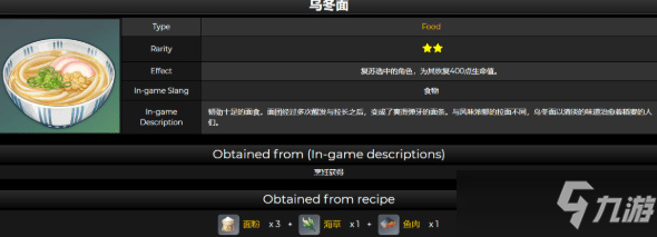 《原神》乌冬面食谱配方介绍
