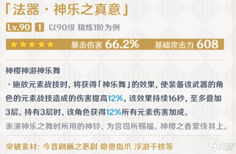 原神新武器神乐之真意适用角色分析一览