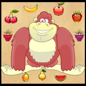 有趣的水果饲养大猩猩