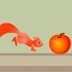 可爱松鼠捡水果