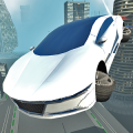 Futuristic Flying Car Driving