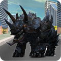 Futuristic Robot Dino Battle
