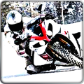 Super Moto Bike Rider On Snow