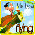 mister bin flying in a plane