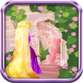 Rapunzel with Black Horse