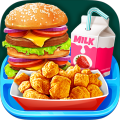 School Lunch Food - Burger, Popcorn Chicken & Milk加速器