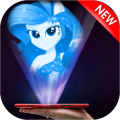 Hologram Fluttershy Rarity Rainbow Dash Pony Girl