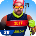 Biathlon Game - Skiing and Shooting Winter Sports