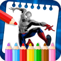 Learn to color Spider hero man