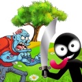 Stickman fights vs zombies: escape