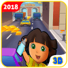 Subway Dora Run:Surfer in the road