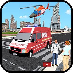 救护车救援和直升机英雄