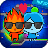 Redboy and icegirl in Light Temple Maze : game kid
