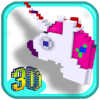 3D Unicorn Color by Number Pixel Art Coloring book