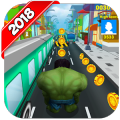 Subway Hulk : avenger super heroes city fall