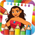 Princess maona coloring book game