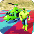 Superhero Kids Flying Helicopter Racing Games