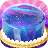 Galaxy Mirror Glaze Cake - Sweet Desserts Maker